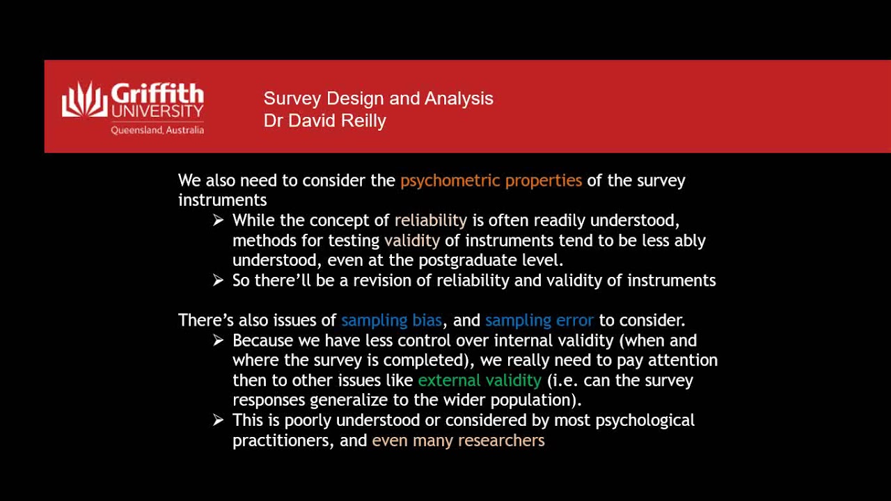 Survey Design and Analysis 1   An Overview