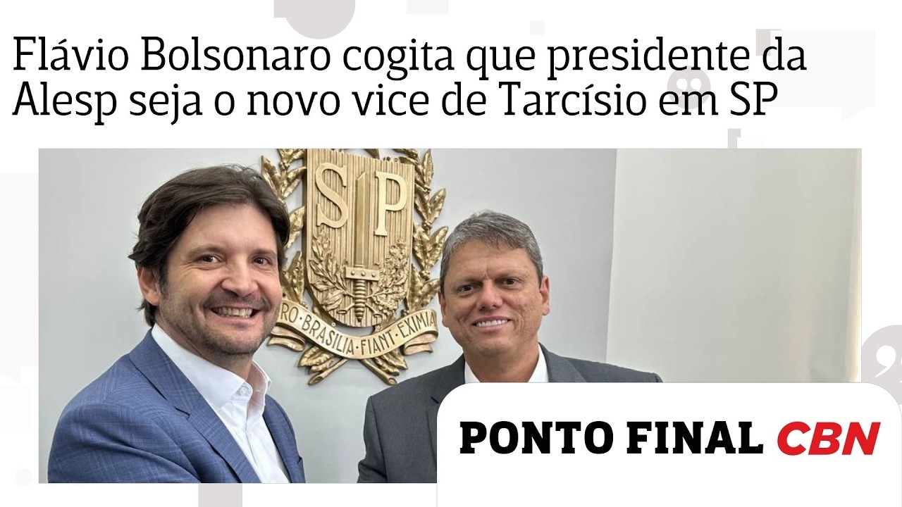 Anotação mostra que Flávio Bolsonaro cogita que presidente da Alesp seja o novo vice de Tarcísio