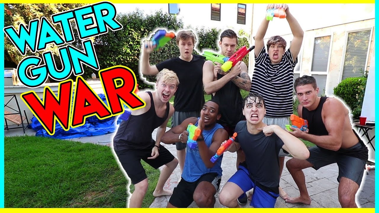 INTENSE WATER BATTLE w/ Roommates | Colby Brock