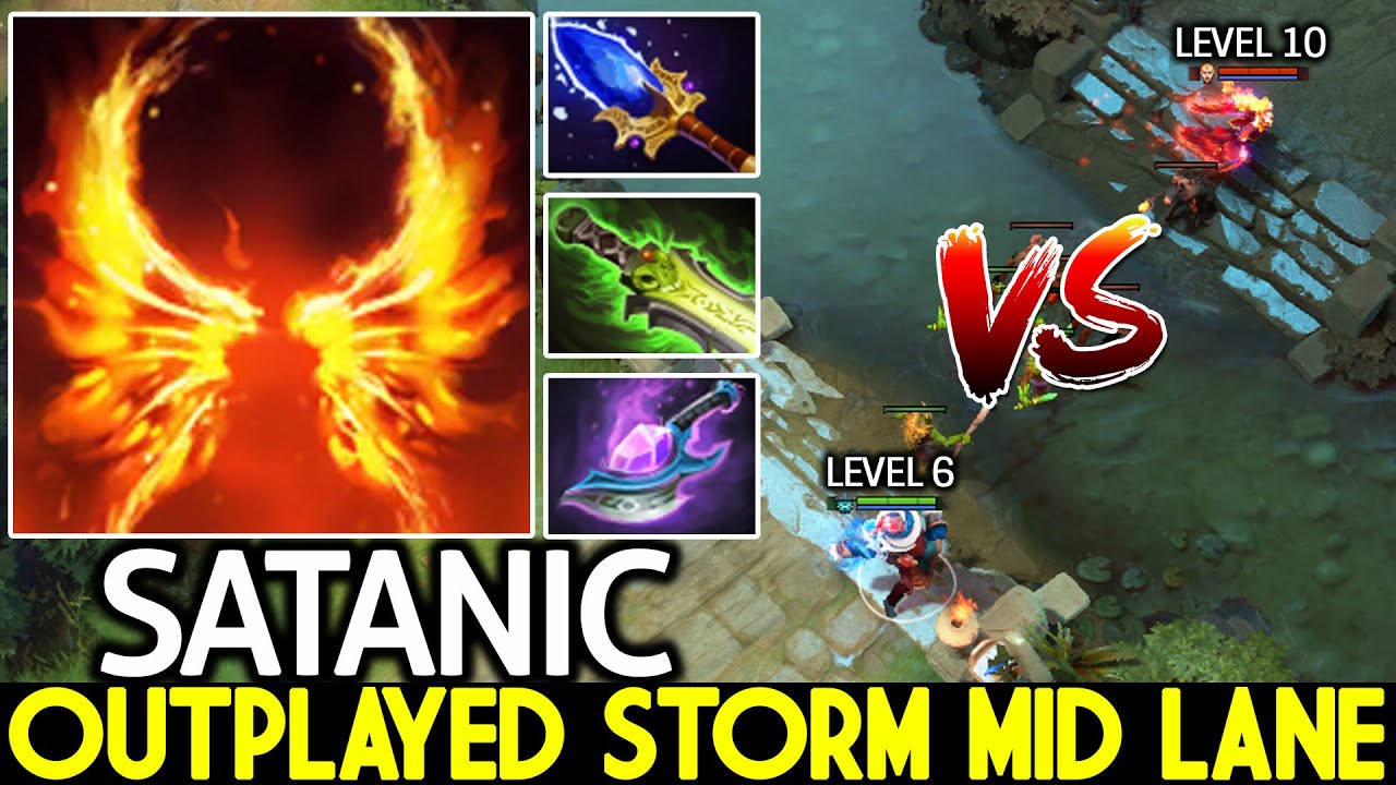 SATANIC [Lina] Crazy Magical Damage Outplayed Storm Mid Dota 2
