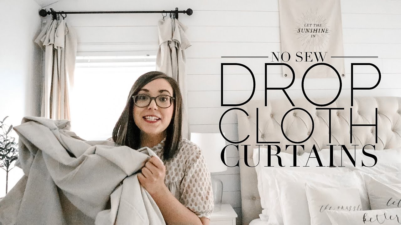 DROP CLOTH CURTAINS | FARMHOUSE DECOR DIY | HOUSE + HOLM