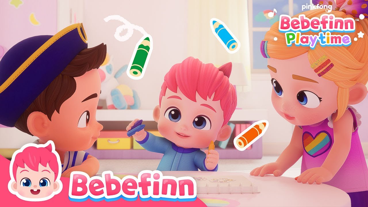 🎨 Coloring Fun with Bora and Brody! | Bebefinn Playtime Cartoon for Kids