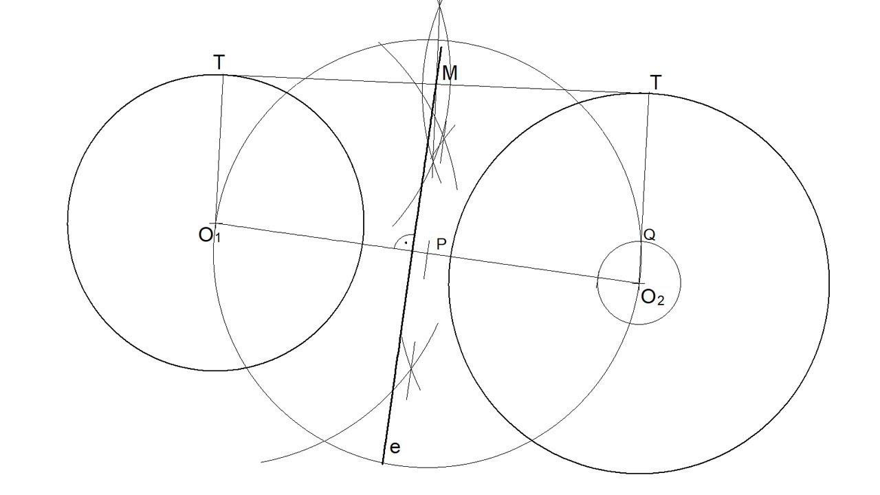 Eje radical de dos circunferencias exteriores