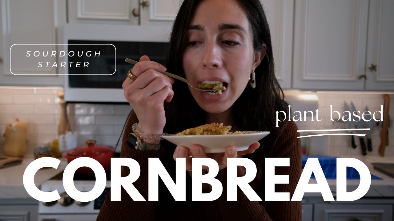 Plant-based cornbread | learning to make cornbread with a sourdough starter and better ingredients