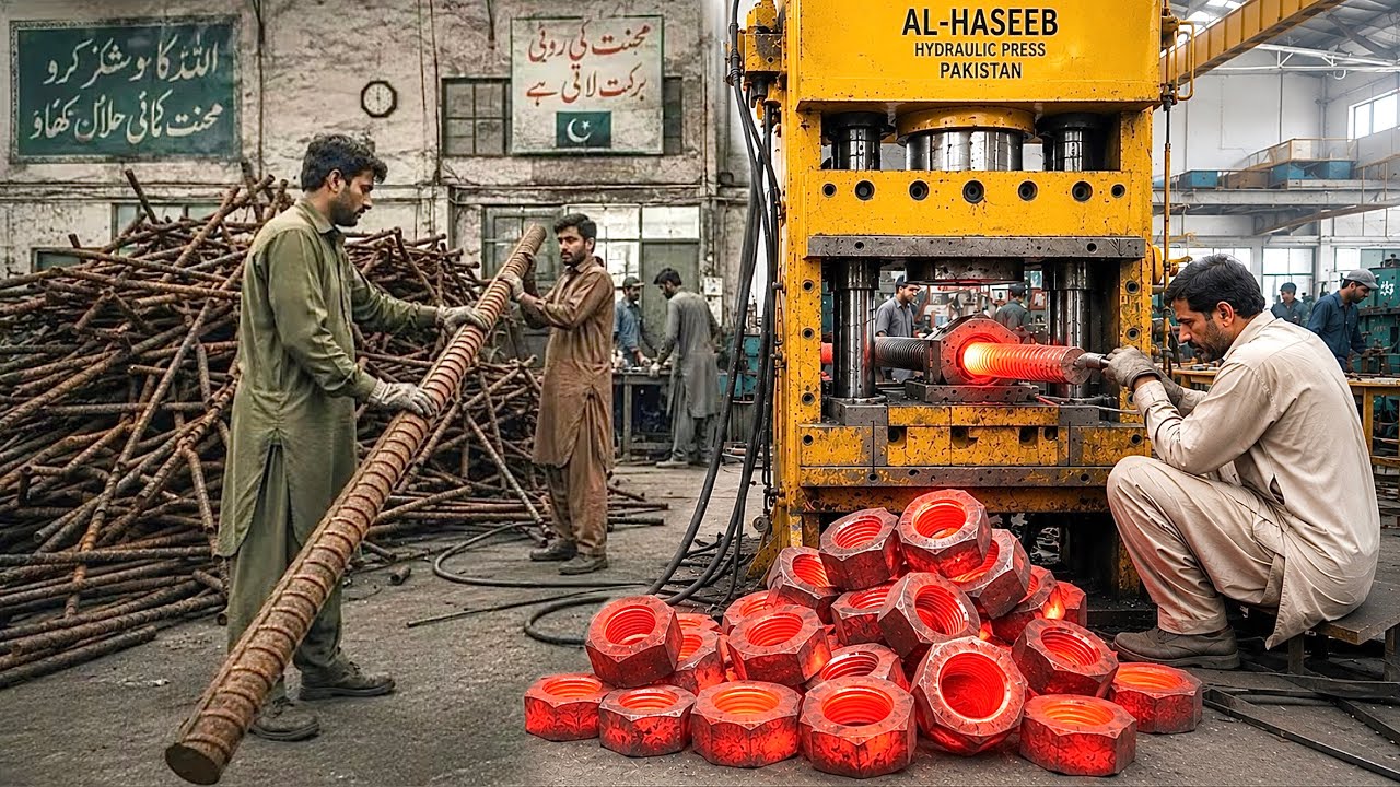 Incredible Hex Nut Bolt Manufacturing by Skilled Workers | Inside Pakistani Factory