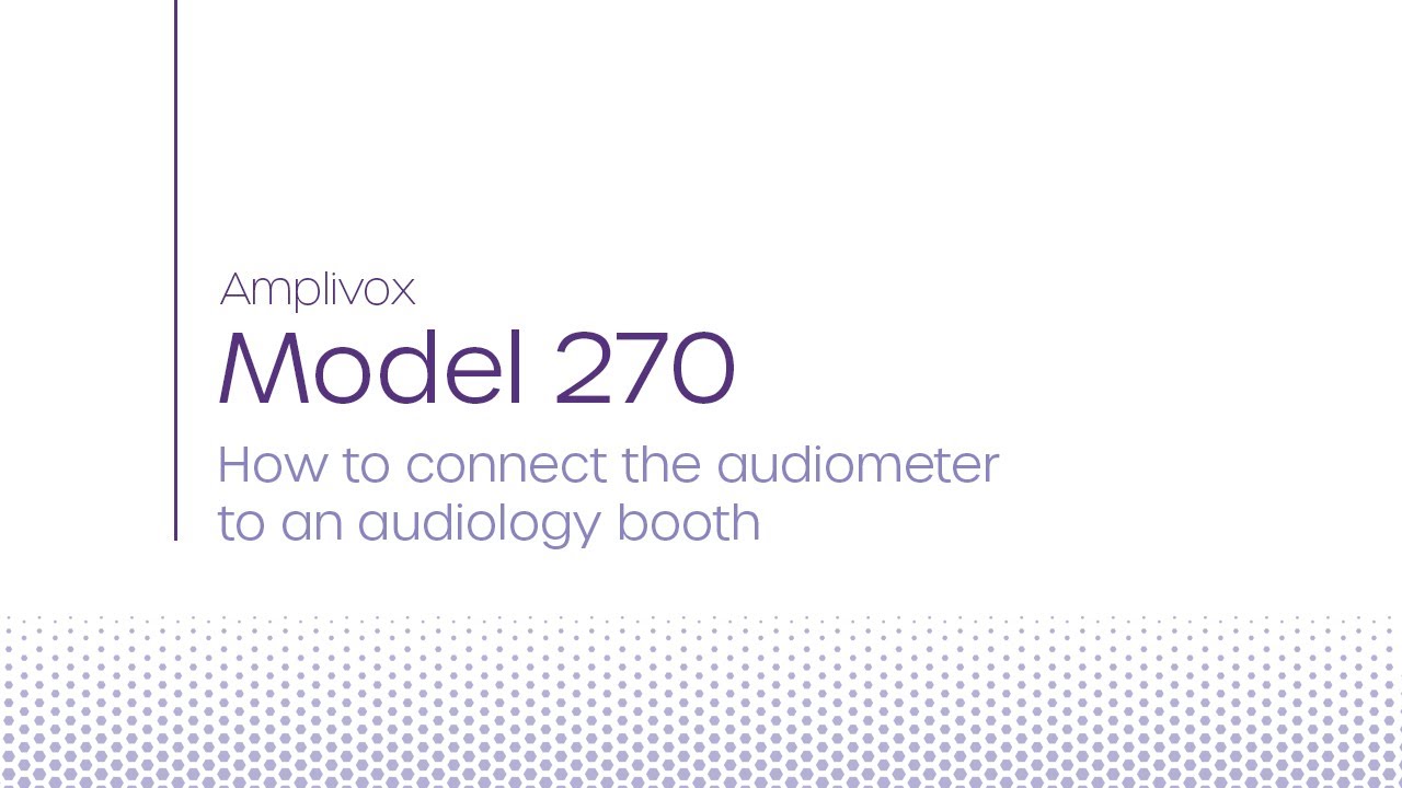 Model 270 | How to connect your diagnostic audiometer to an audiology booth