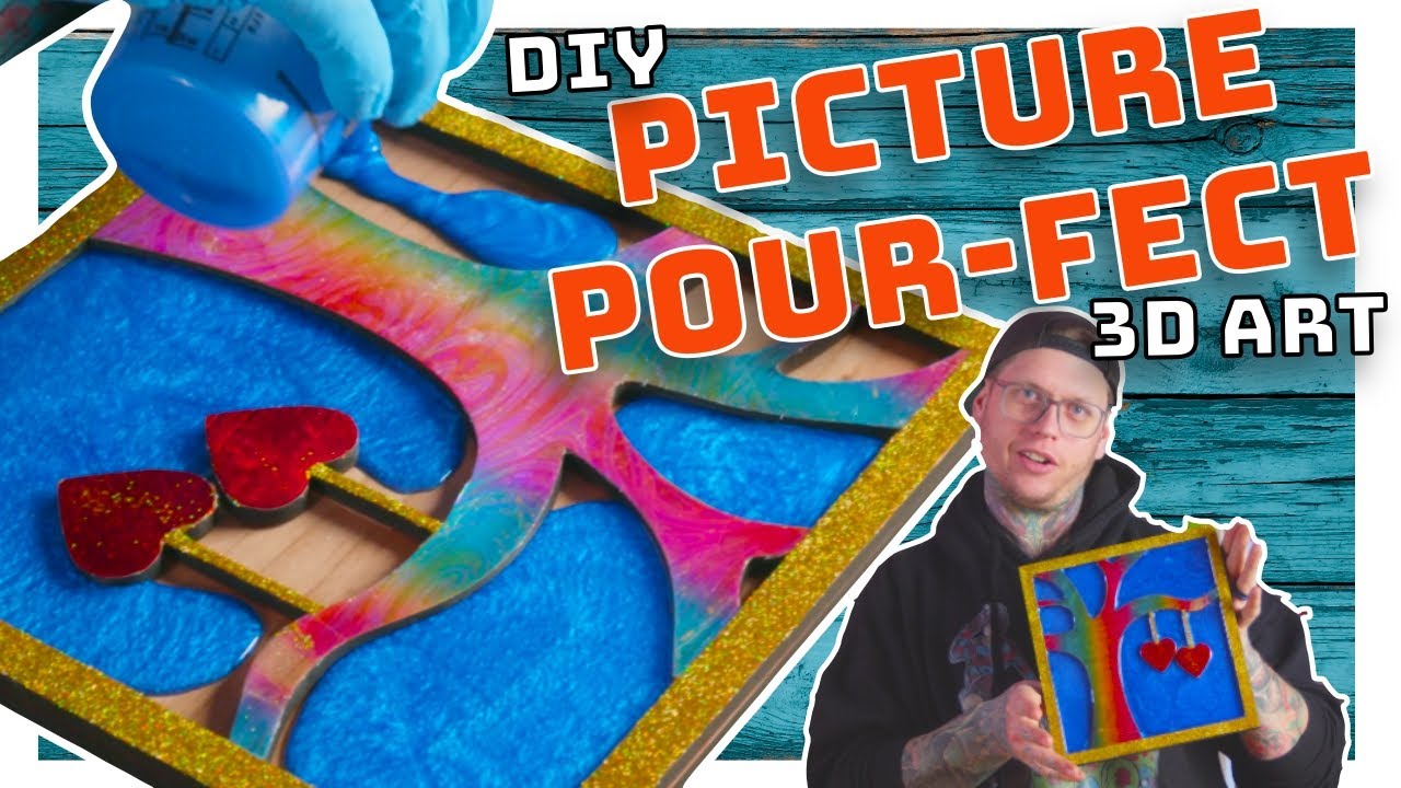 3D RESIN Wall Art ! INSANE Epoxy Wall Art - Glitter, Tacky-Tape Mica, & Foil!