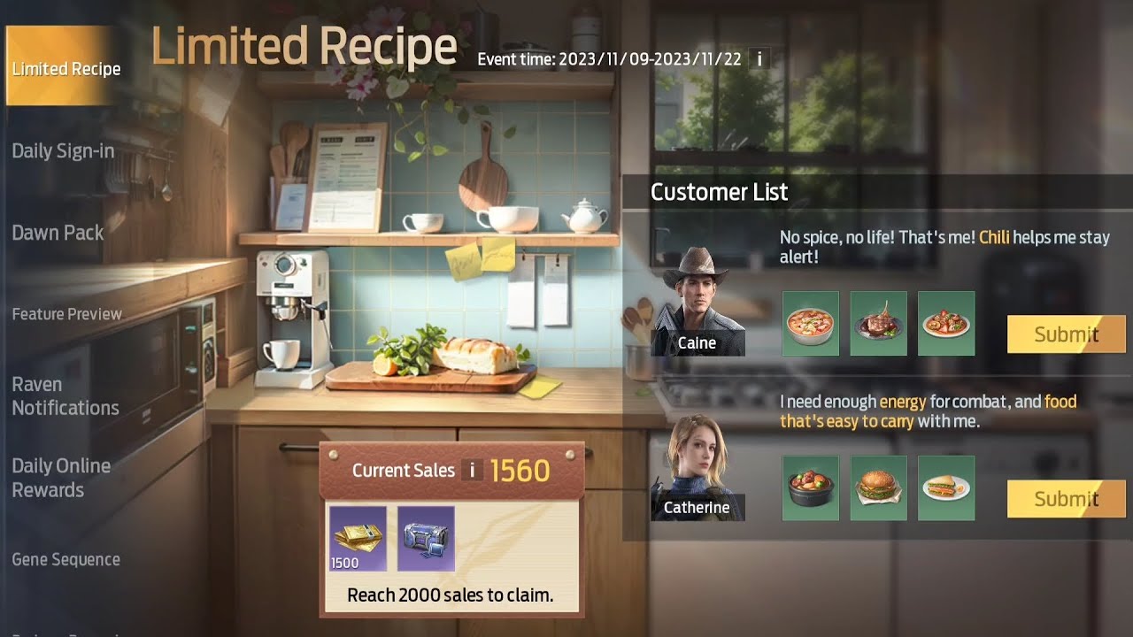 Undawn|Guide/Tutorial|New Update-Event time:2023/11/09-22 (Limited Recipe) Part 8
