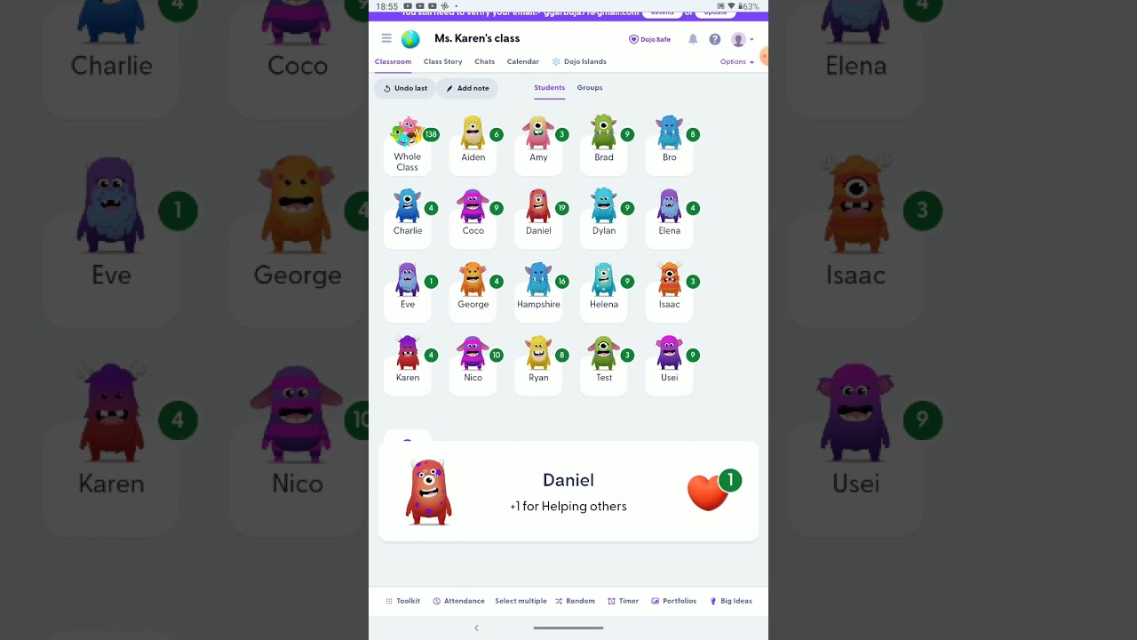 classdojo in ms Karen class