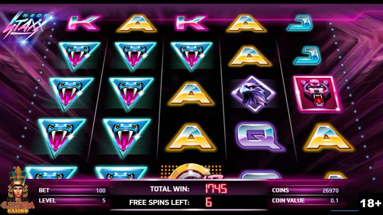 Neon Staxx Online Slot Machine Free Spins Bonus - NetEnt Slots