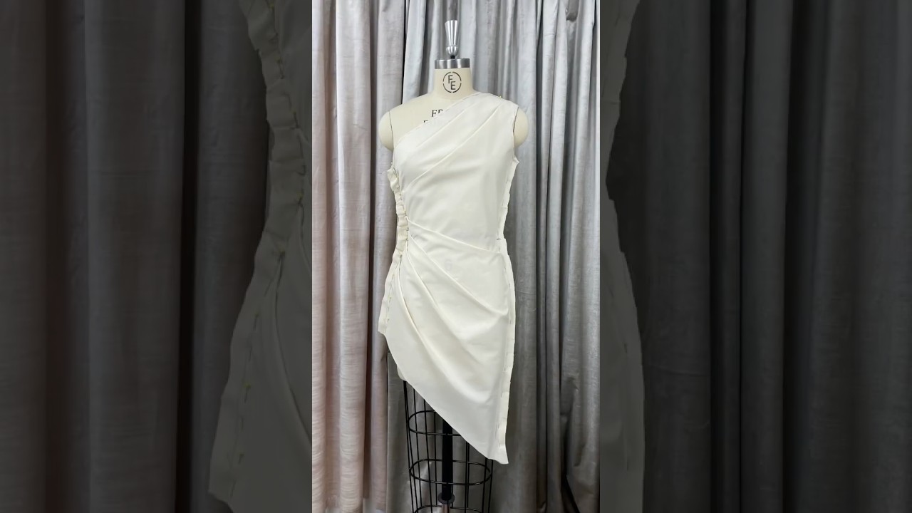 Draping a One Shoulder Side Drape Dress