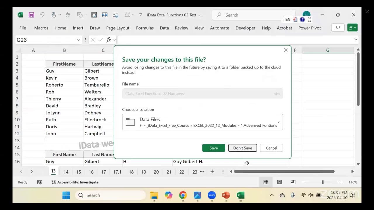 Excel Function 2