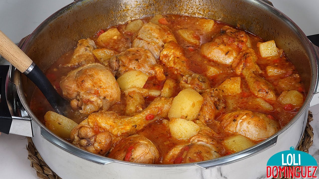 Guiso de pollo con patatas. Saludable y delicioso guiso que resulta muy fácil de hacer y rinde mucho