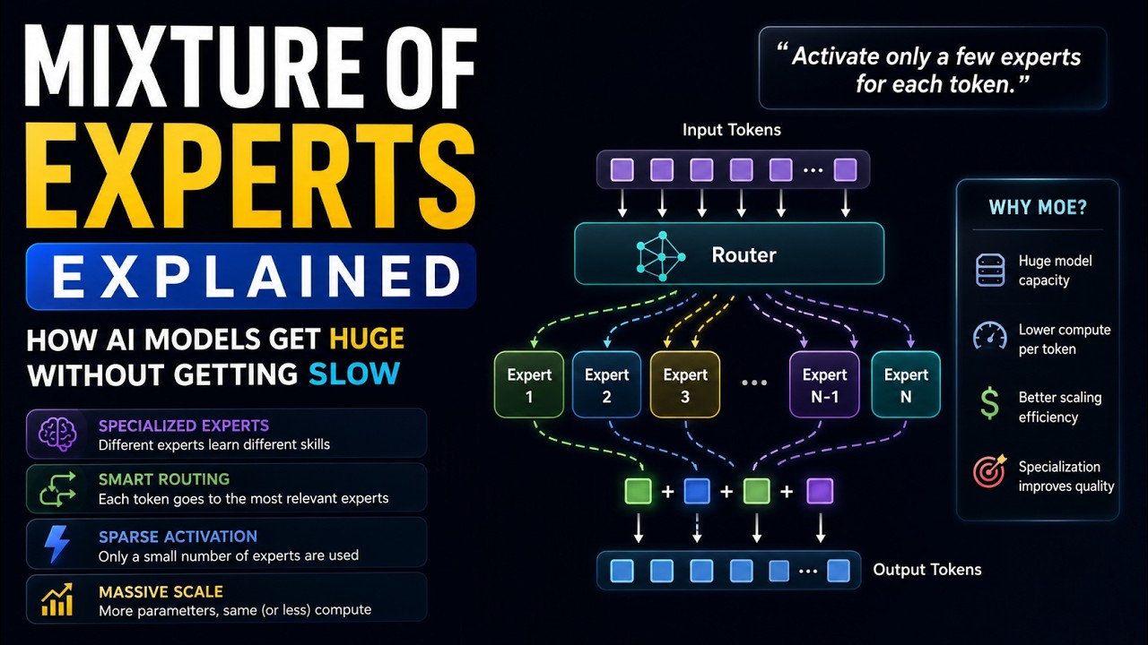 Mixture of Experts Explained: How AI Models Get Huge Without Getting Slow