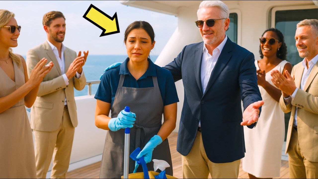 SHE WAS WEARING A CLEANING UNIFORM… BUT A MILLIONAIRE MISTOOK HER FOR A CELEBRITY