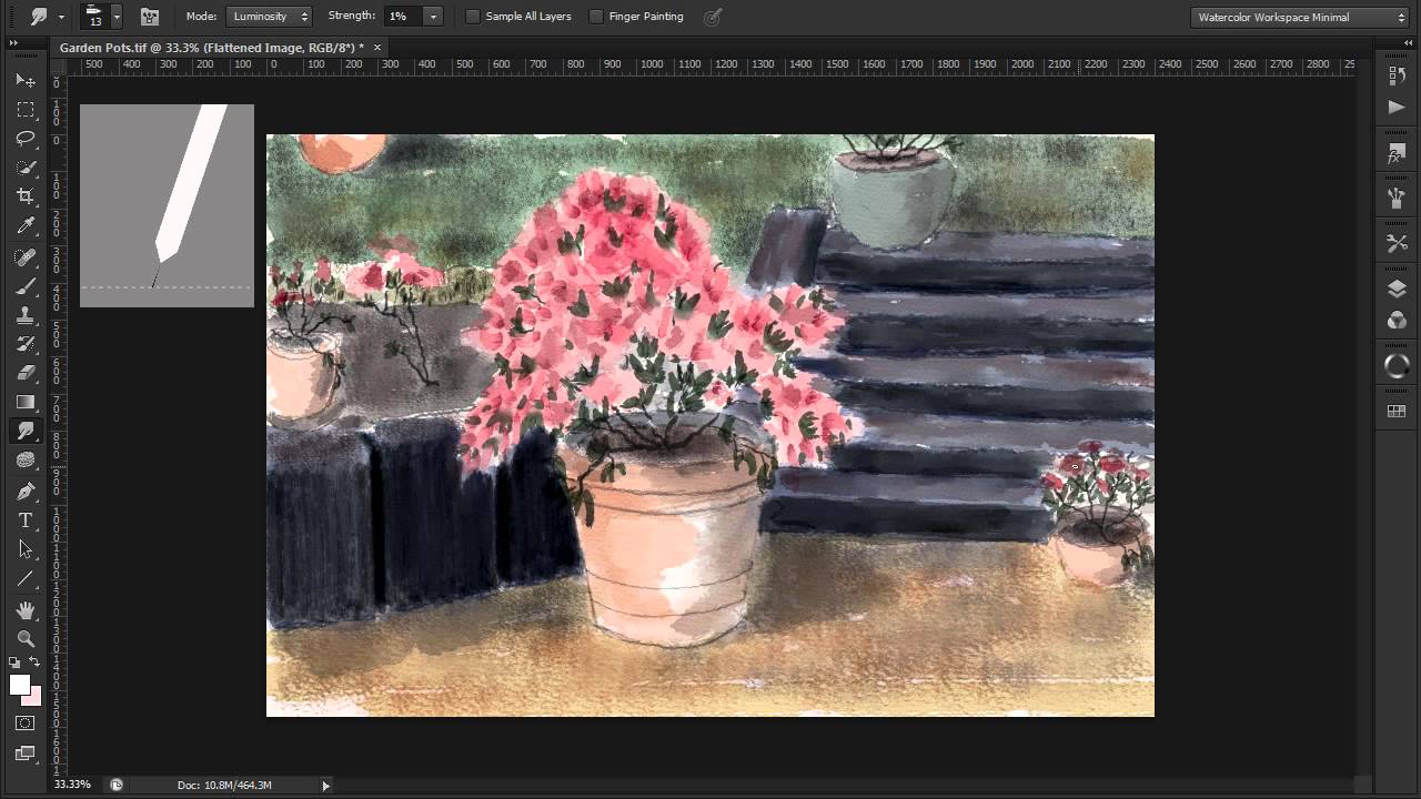 8. Demo Watercolor Painting using Photoshop.  Video 8