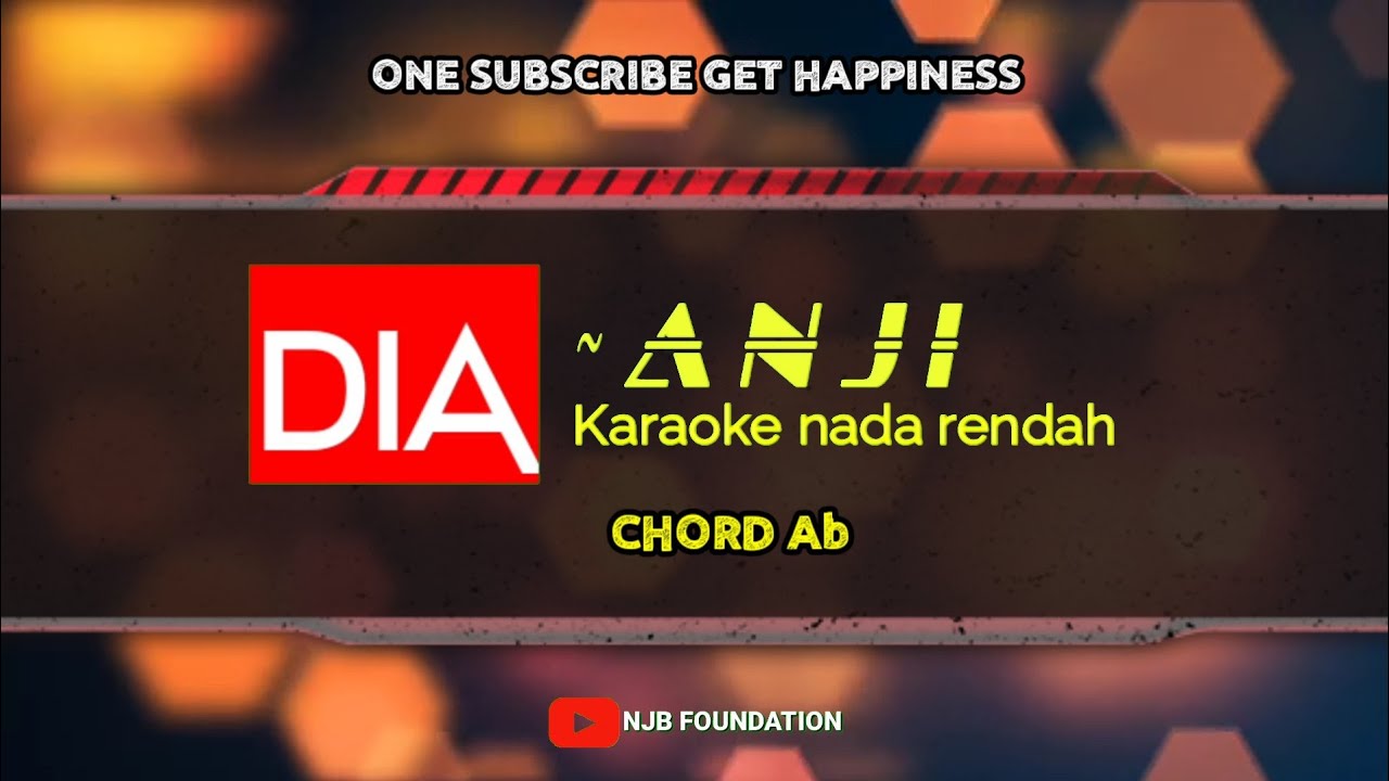 Anji - Dia || Karaoke nada rendah chord Ab @njb foundation
