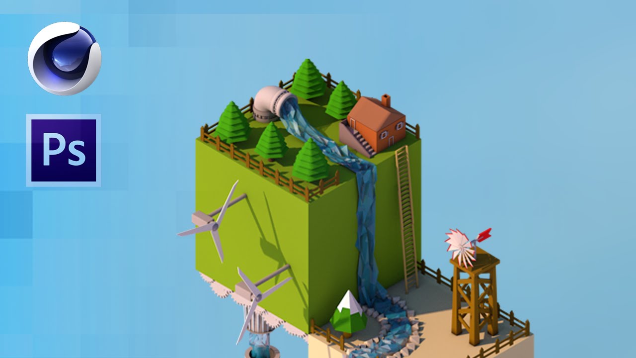 Isometric Low Poly World + wallpapers!