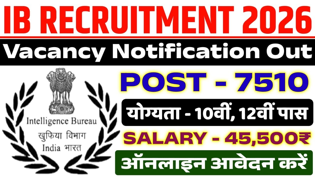 IB New Vacancy 2026 | IB Recruitment 2026 | Intelligence Bureau IB Recruitment 2026, IB ACIO Vacancy