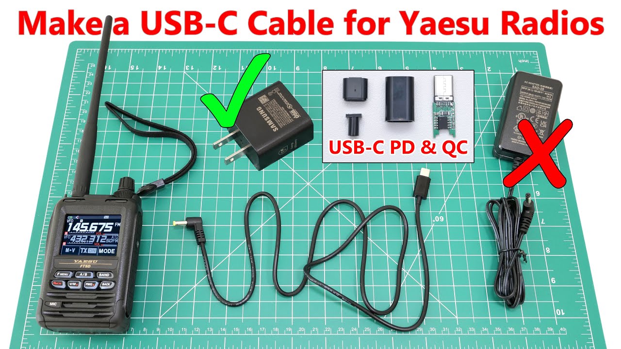 How to Make a USB-C Charging Cable for Yaesu FT-3D & FT-5D Radios | DIY Power Solution