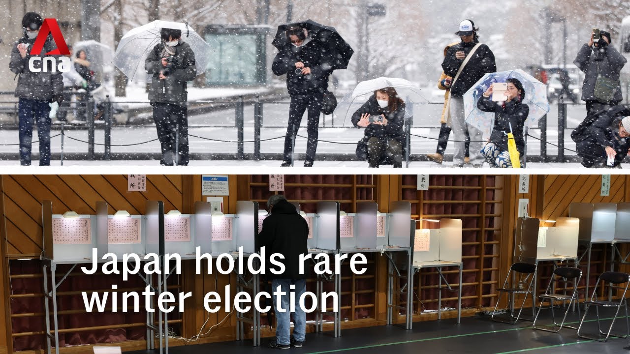 Japan votes in rare winter election amid snow, economic concerns