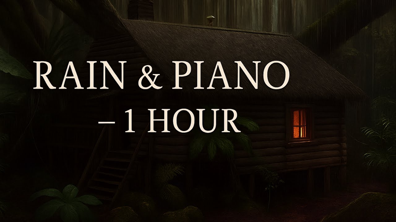 Rainy Night in the Forest Cabin 🌧️ | Soothing Piano for Relax & Sleep