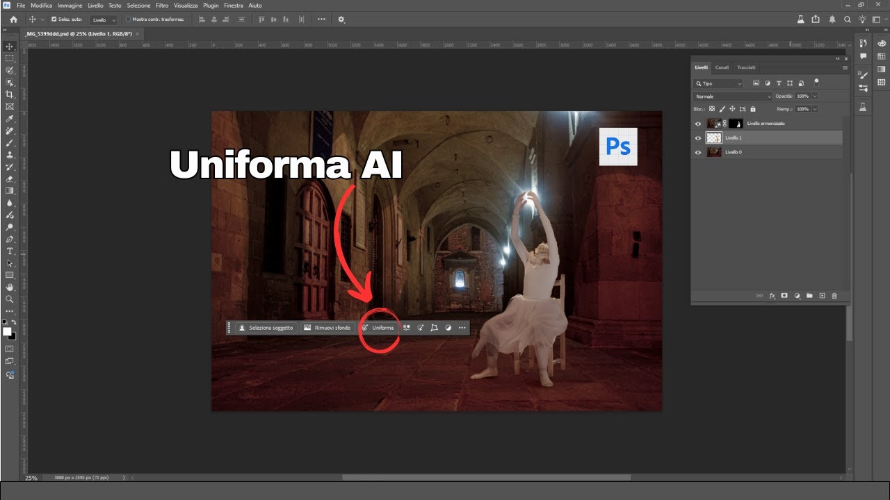 Come utilizzare la funzione Uniforma Generativa in Photoshop Beta Tutorial completo