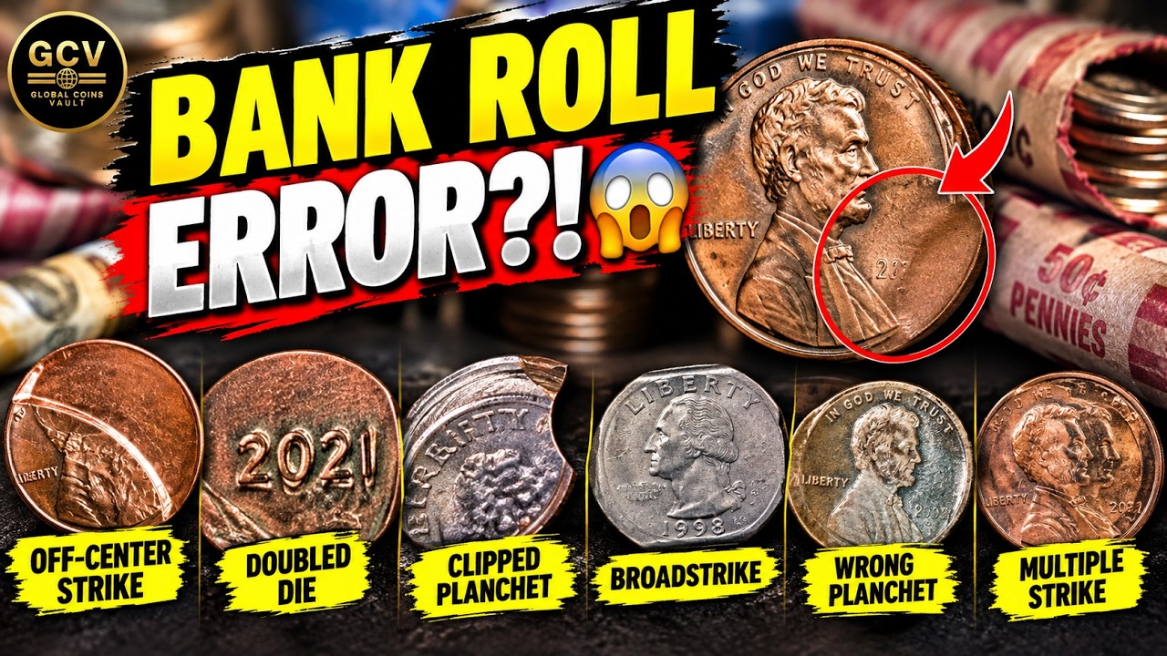 🪙 HOW TO SPOT HIGH-VALUE MODERN MINT ERRORS IN BANK COIN ROLLS! 🔎