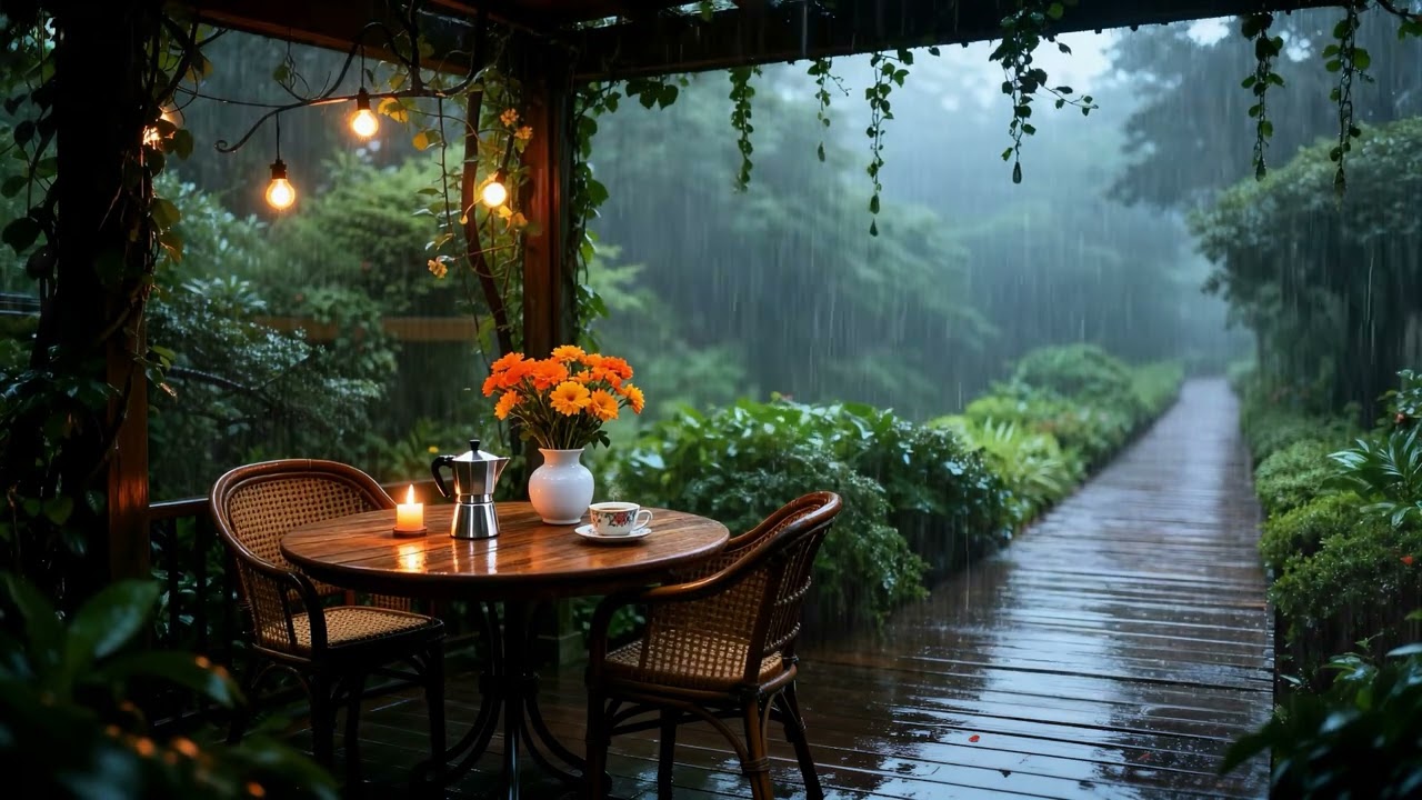 The soothing sound of rain is the music played by nature, Helps relax and sleeping
