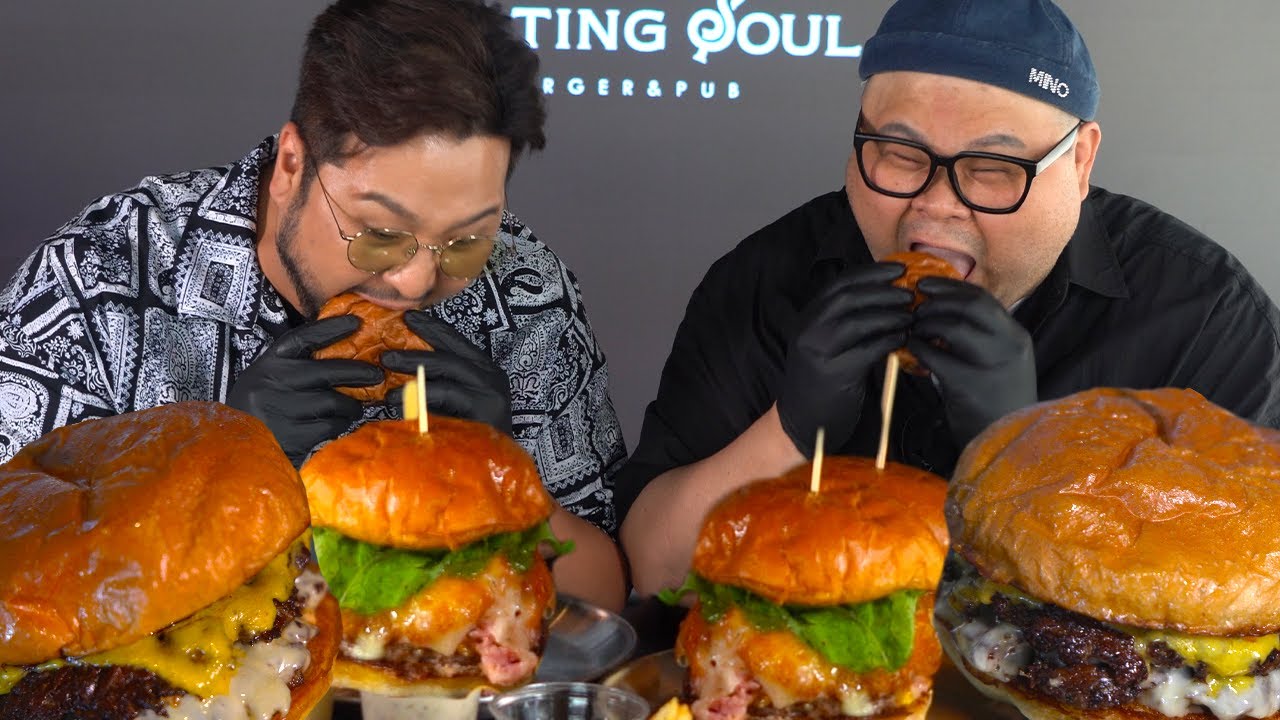 「덩치식단」 ep.9 오랜만에 돌아온 푸파의 거장 허미노 VS 도전자 god 김태우 햄버거 먹방  │hamburger Mukbang Eatingshow
