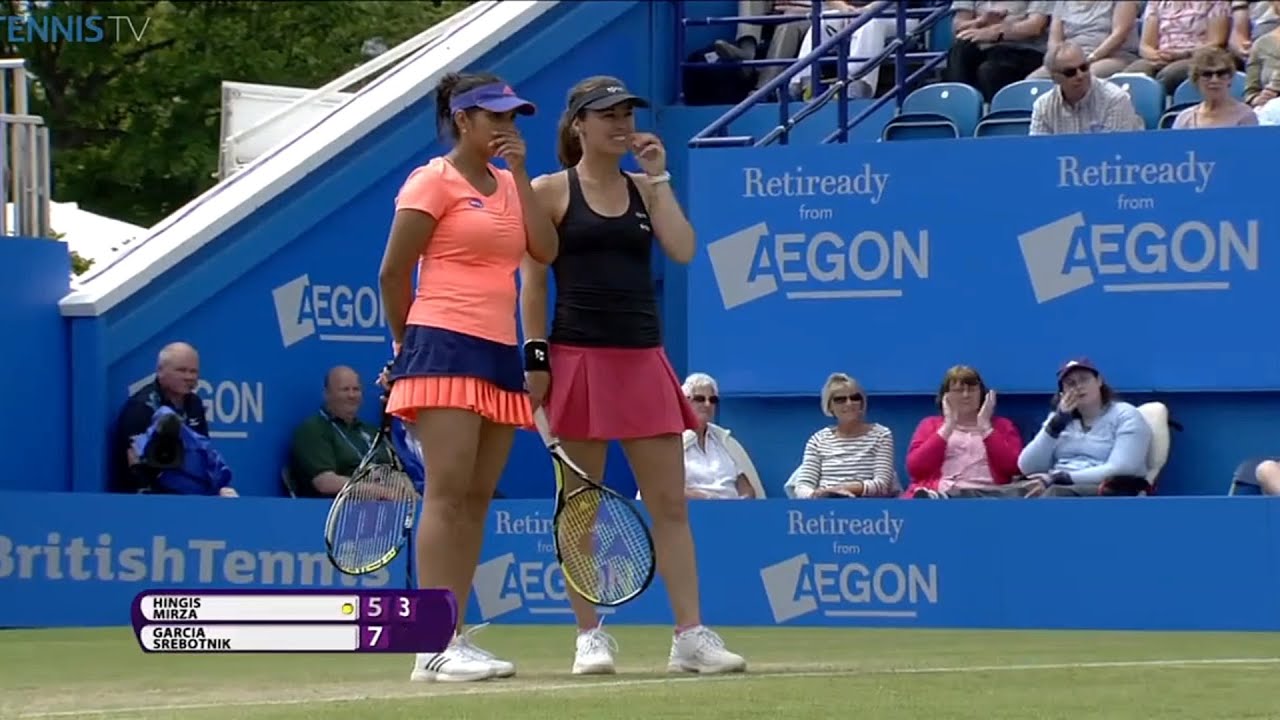 Martina Hingis/Sania Mirza vs. Caroline Garcia/Katarina Srebotnik Eastbourne 2015 SF ❤️💙🎾