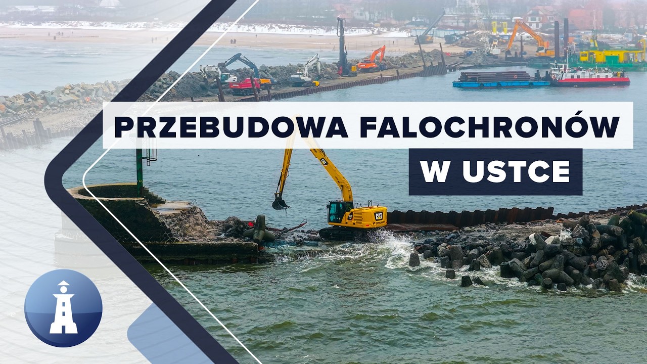 Trwa przebudowa istniejących falochron&oacute;w w Porcie Morskim w Ustce