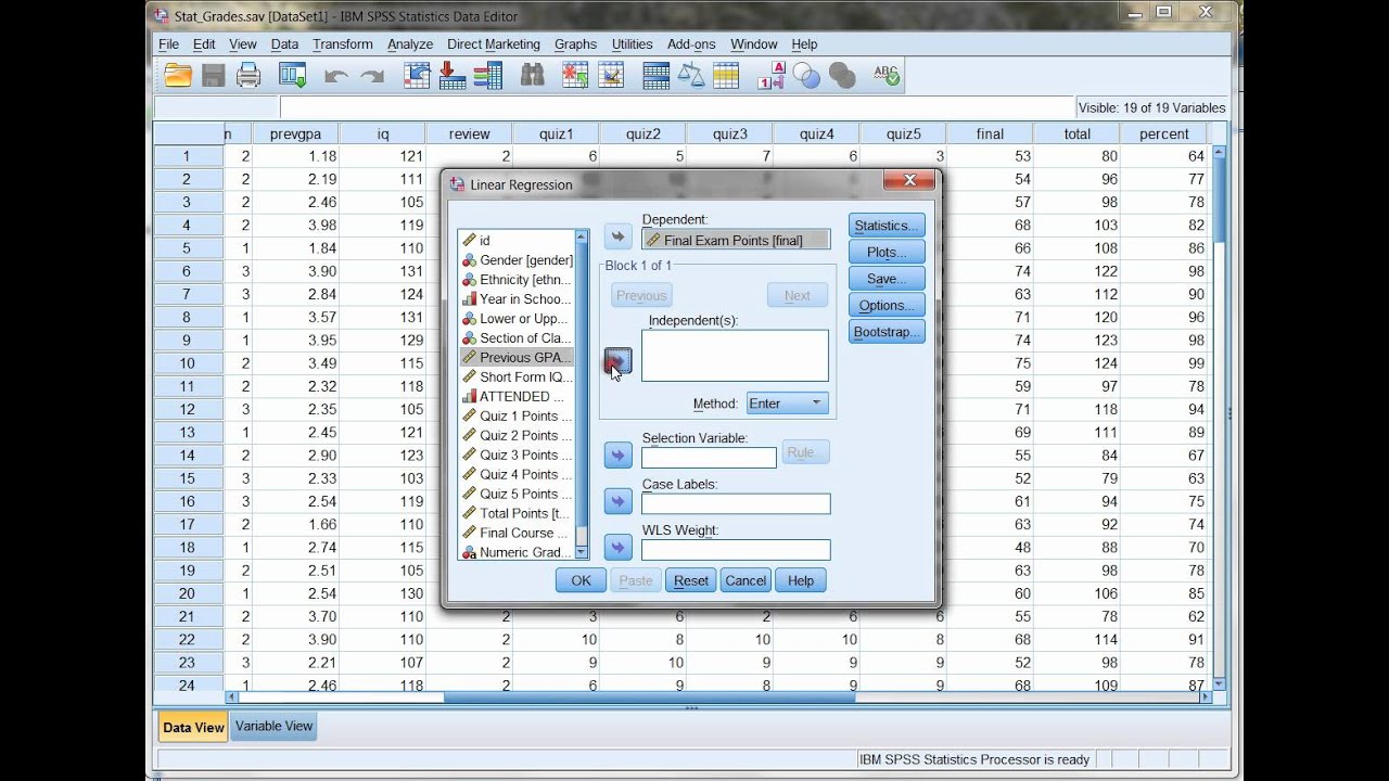 Regression and Prediction Equations in SPSS with Dr. Ami Gates
