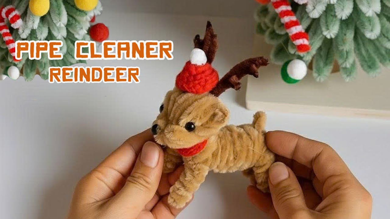 How to Make Easy Chrismast Reindeer with Pipe Claener - Pipe Cleaner Craft