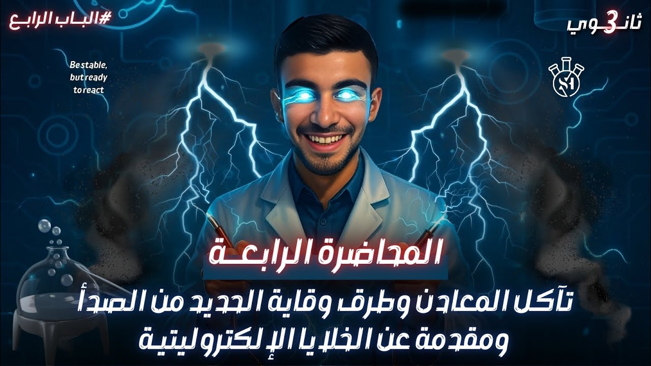 المحاضرة 4 _ تآكل المعادن وطرق حماية الحديد من الصدأ ومقدمة عن الخلايا الالكتروليتية _ الباب الرابع