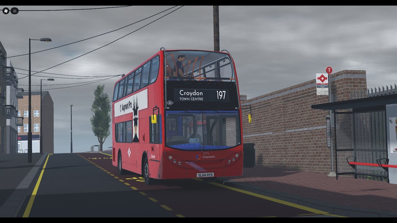 Route Visual: Croydon Route 197 (To Croydon Town Centre) (10198 SL64 HYX) [Roblox Gameplay Ep1187]