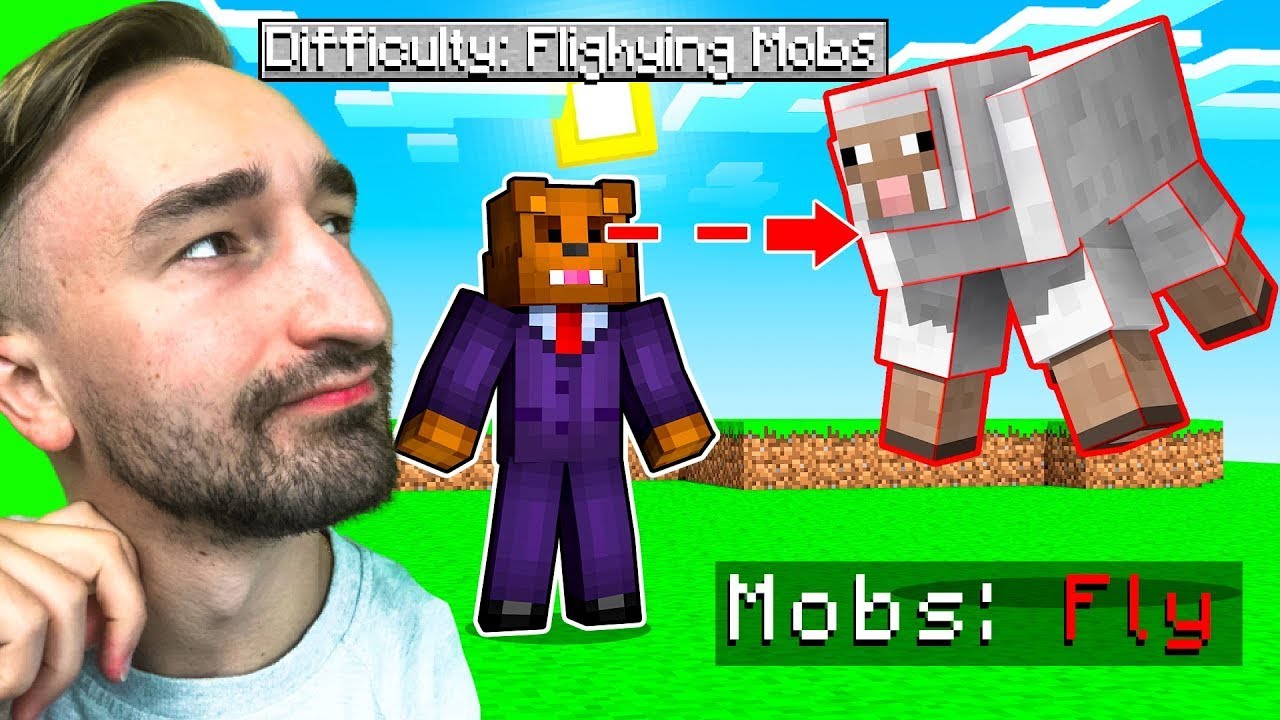 Minecraft, BUT If You Look At A Mob It FLYS...