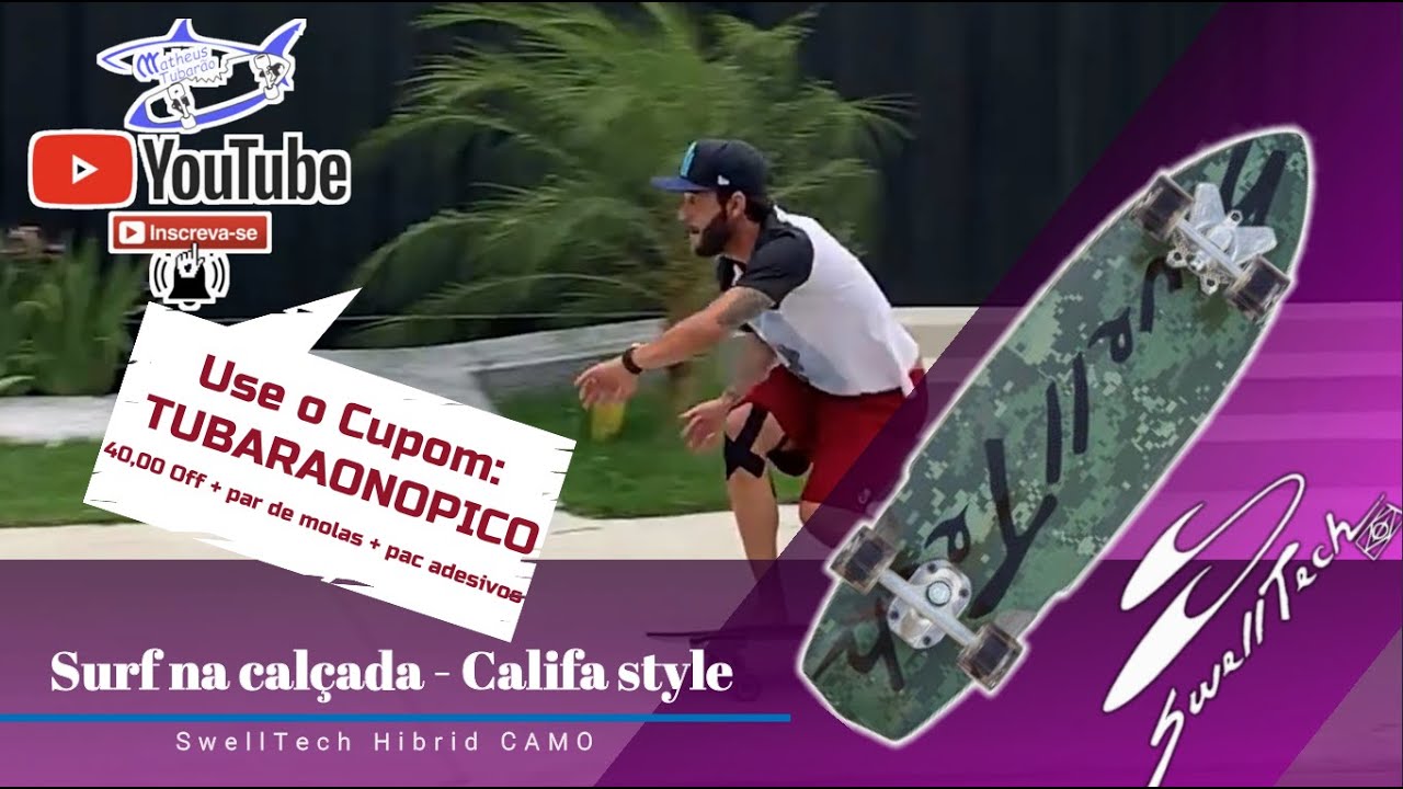 Surfe na Calçada California Style - Surfskate SwellTech Hibryd Camo