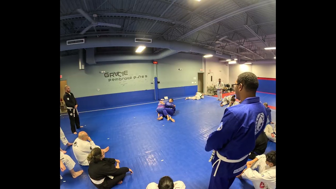 Dog fight up from bottom half guard ￼