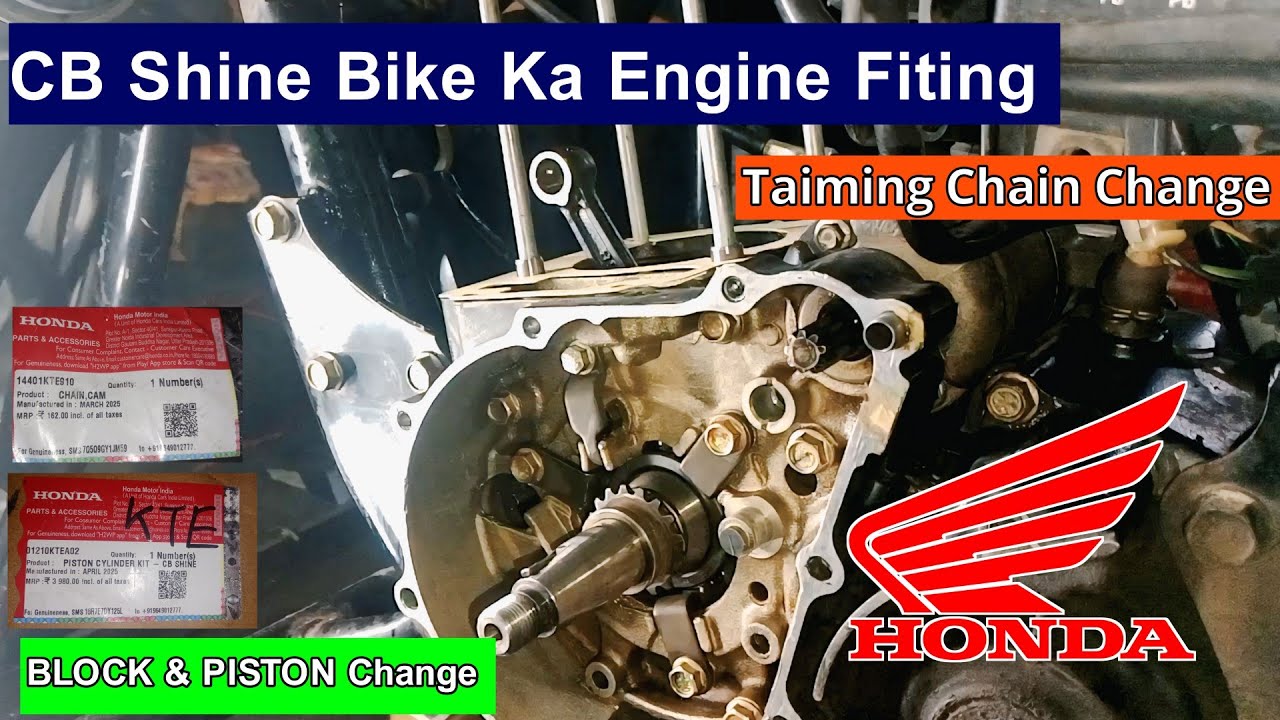 Honda CB Shine Bike Ka Block Piston Change 👆How To Change Taiming Chain And Full Engine Fiting 