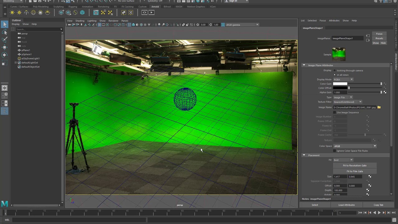 Chrome Ball Photography for Animation & VFX... 04b: Maya 2018 using 360&deg; Image for rendering