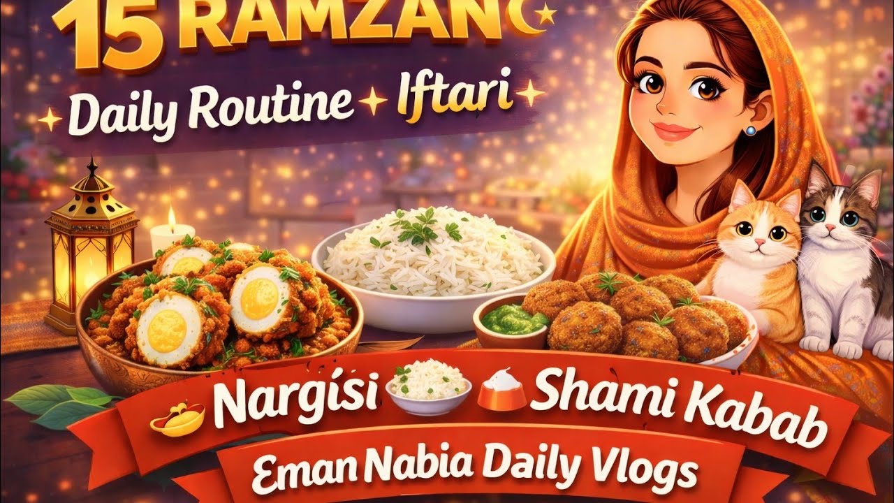 15 Ramzan Iftari | Nargisi Kofty, Rice & Shami Kabab | Eman Nabia Daily Vlogs