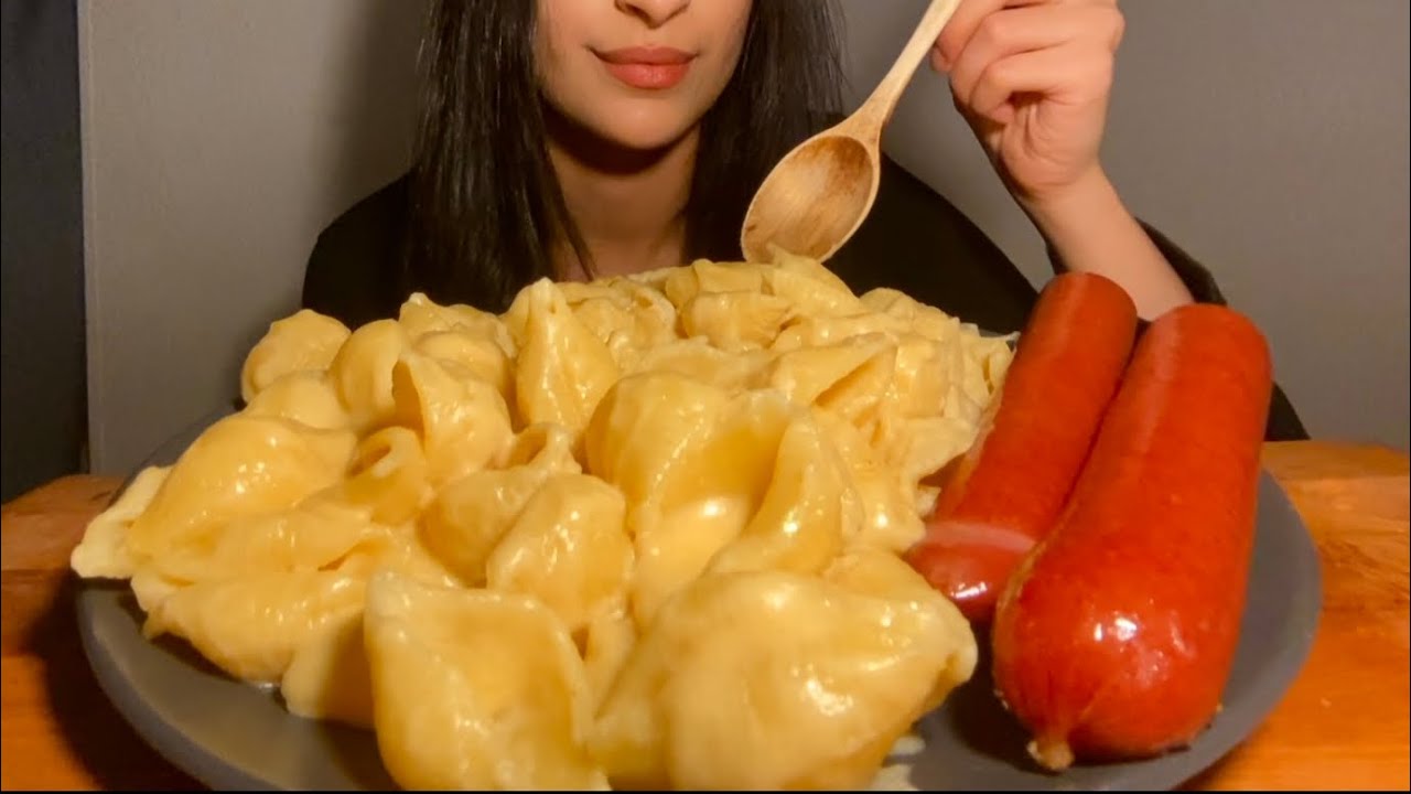 Creamy Mac & Cheese + Spicy Kielbasa Sausage Mukbang ASMR | no talking | 🧀 파스타 먹방