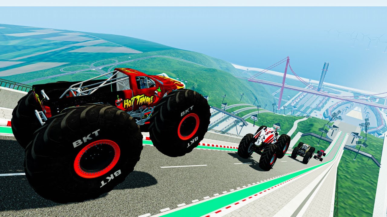 Epic Monster Truck Jumps & Crashes at High Speed | BeamNG Drive #037