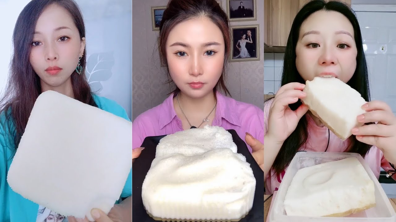 【ASMR】WHITE FOAM ICE EATING ASMR ❄️ MILKY FROZEN BUBBLES FOAM ICE CRUNCHY SOUNDS 氷を食べる | Buz yemek