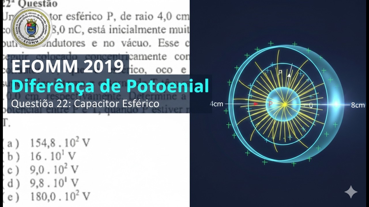 Blindagem Eletrostática + Capacitor Esférico (EFOMM 2019)!! Só parece ser fácil...