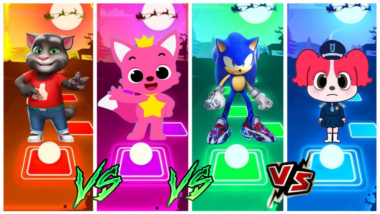 Talking Tom vs Pinkfong vs Sonic vs Sheriff Labrador ⚡ Tiles Hop