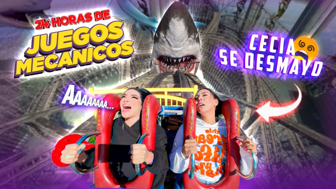 24 horas de juegos mecánicos EXTREMOS 🎢 🤯 Kimberly Loaiza