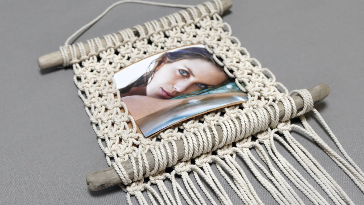 Easy Macrame Photo Frame Wall Hanging Tutorial | Home Decor Ideas