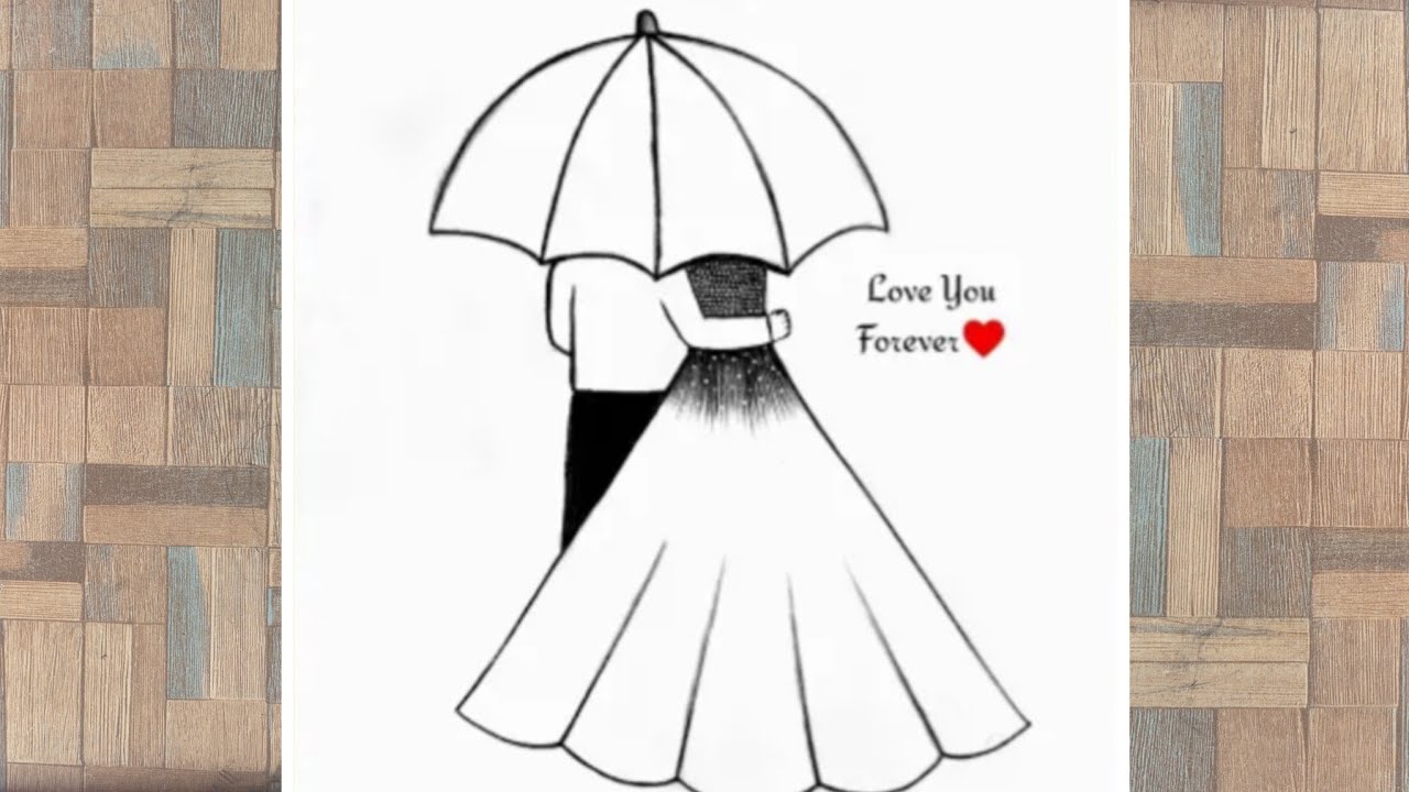 Couple drawing || How to draw a Couple drawing || how to draw a girl and boy under umbrella